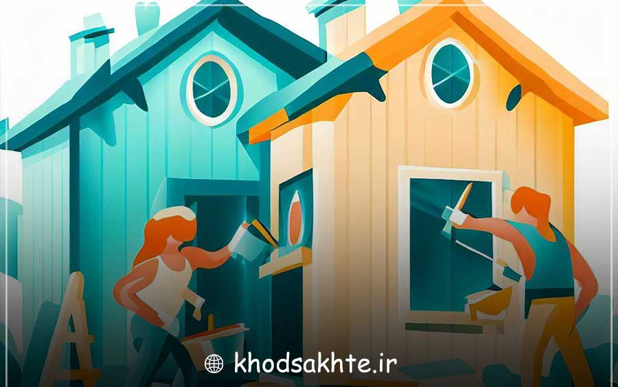 نقاشی ساختمان یا رنگ کردن منازل